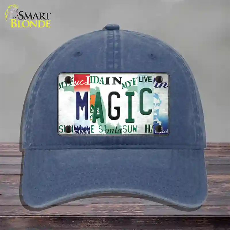 Magic Strip Art Novelty License Plate Hat Tag Unconstructed Cotton / Navy