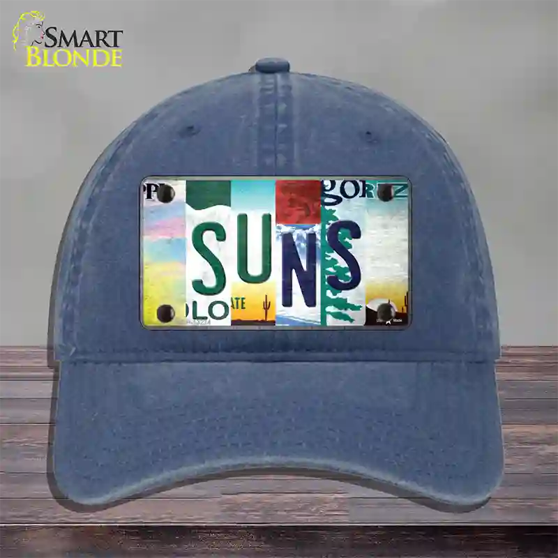 Suns Strip Art Novelty License Plate Hat Tag Unconstructed Cotton / Navy