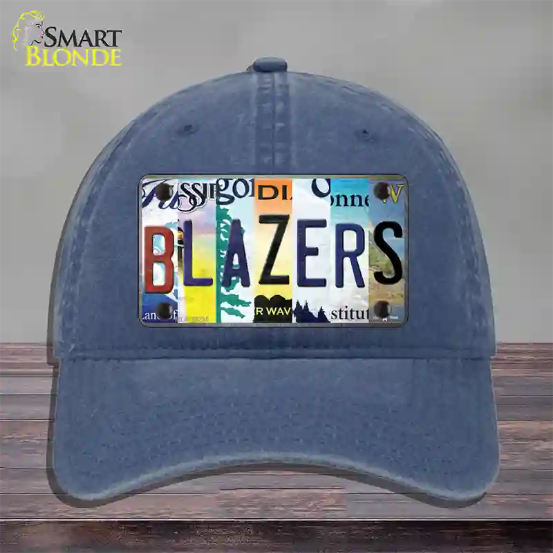 Blazers Strip Art Novelty License Plate Hat Tag Unconstructed Cotton / Navy