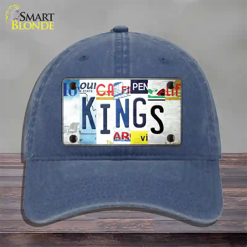 Kings Strip Art Novelty License Plate Hat Tag Unconstructed Cotton / Navy