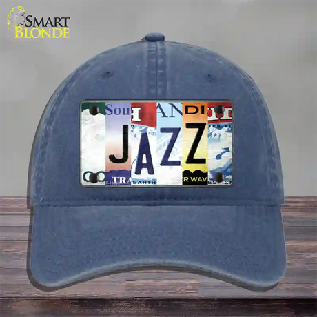 Jazz Strip Art Novelty License Plate Hat Tag Unconstructed Cotton / Navy