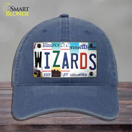 Wizards Strip Art Novelty License Plate Hat Tag Unconstructed Cotton / Navy