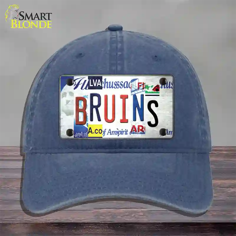 Bruins Strip Art Novelty License Plate Hat Tag Unconstructed Cotton / Navy