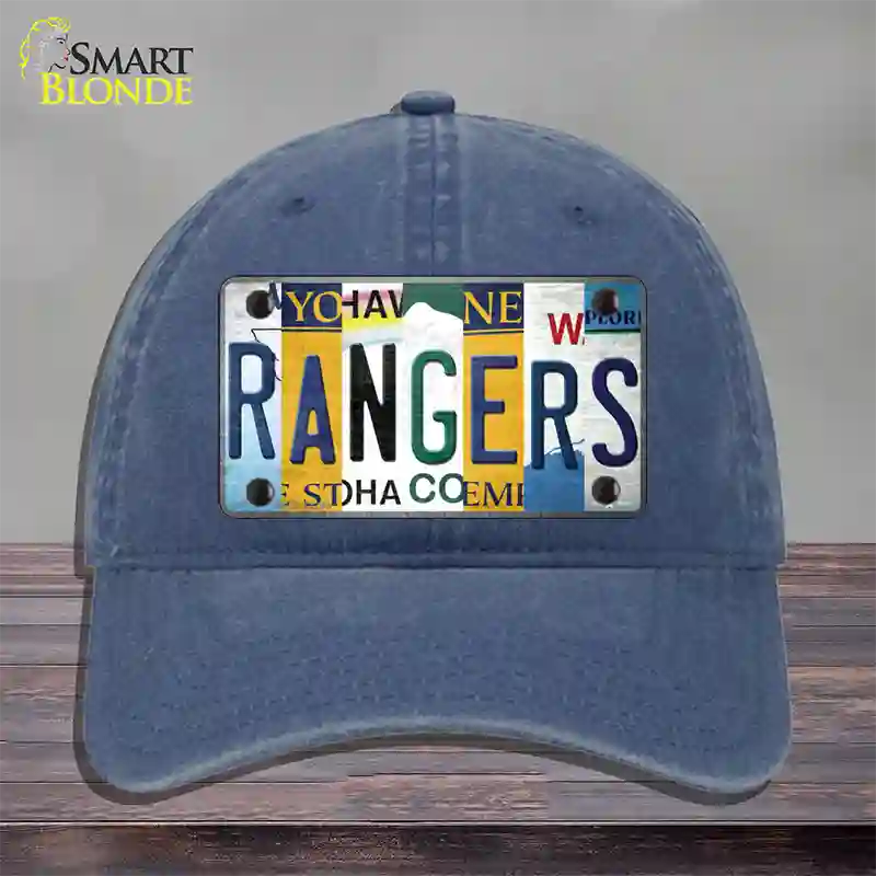 Rangers Hockey Strip Art Novelty License Plate Hat Tag Unconstructed Cotton / Navy