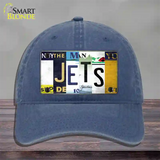 Jets Hockey Strip Art Novelty License Plate Hat Tag Unconstructed Cotton / Navy