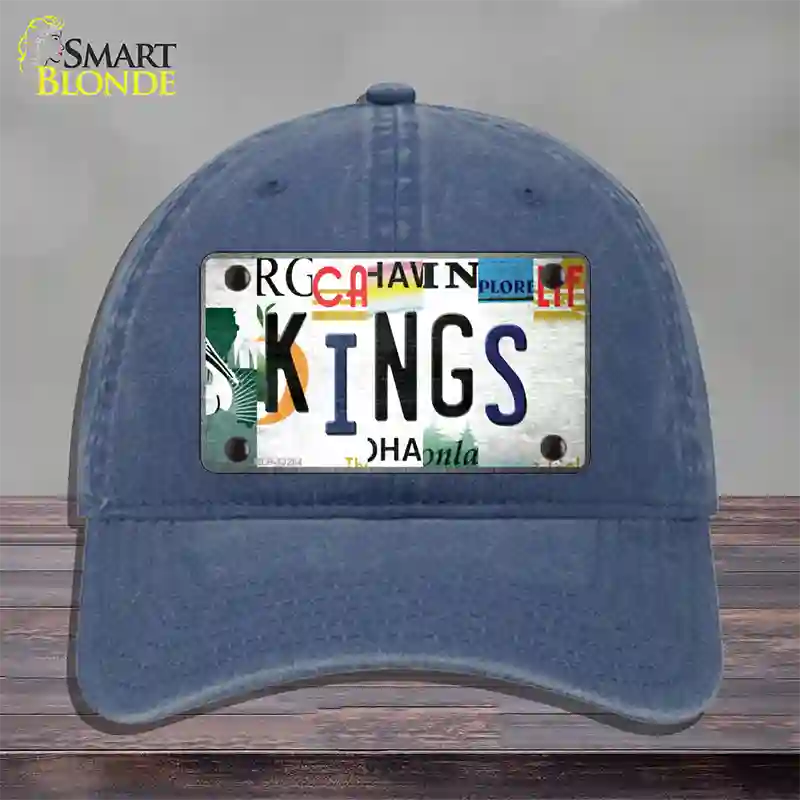 Kings Hockey Strip Art Novelty License Plate Hat Tag Unconstructed Cotton / Navy