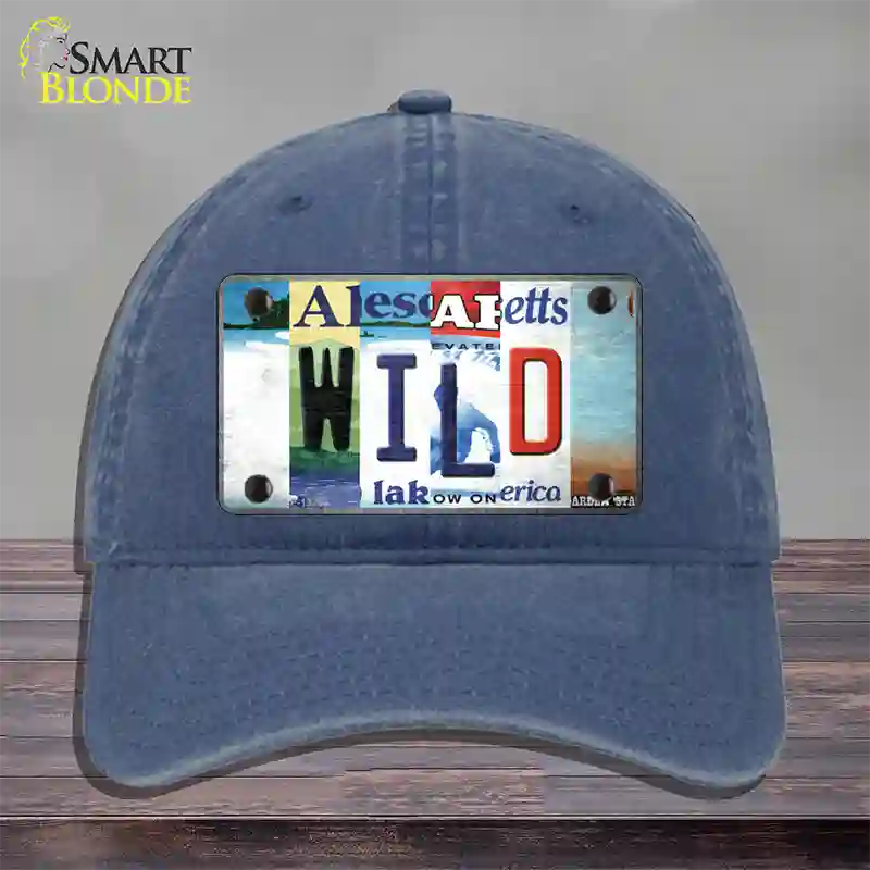 Wild Strip Art Novelty License Plate Hat Tag Unconstructed Cotton / Navy