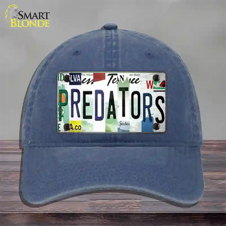 Predators Strip Art Novelty License Plate Hat Tag Unconstructed Cotton / Navy