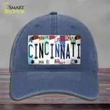 Cincinnati Strip Art Novelty License Plate Hat Tag Unconstructed Cotton / Navy