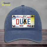 Duke Strip Art Novelty License Plate Hat Tag Unconstructed Cotton / Navy