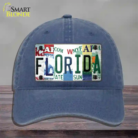 Florida Strip Art Novelty License Plate Hat Tag Unconstructed Cotton / Navy