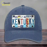 Kentucky Strip Art Novelty License Plate Hat Tag Unconstructed Cotton / Navy