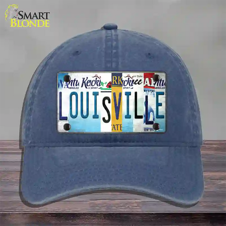 Louisville Strip Art Novelty License Plate Hat Tag Unconstructed Cotton / Navy