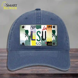 LSU Strip Art Novelty License Plate Hat Tag Unconstructed Cotton / Navy