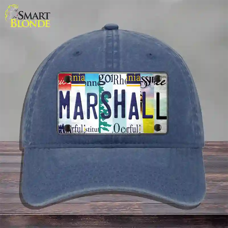 Marshall Strip Art Novelty License Plate Hat Tag Unconstructed Cotton / Navy