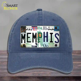 Memphis Strip Art Novelty License Plate Hat Tag Unconstructed Cotton / Navy