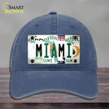 Miami Strip Art Novelty License Plate Hat Tag Unconstructed Cotton / Navy