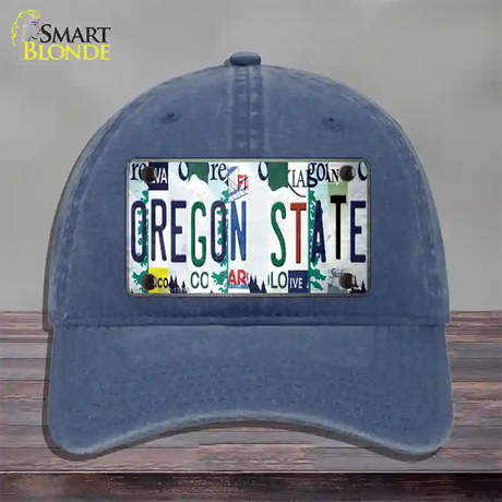 Oregon State Strip Art Novelty License Plate Hat Tag Unconstructed Cotton / Navy