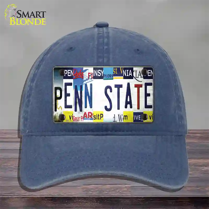 Penn State Strip Art Novelty License Plate Hat Tag Unconstructed Cotton / Navy