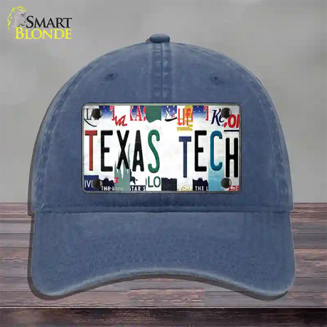 Texas Tech Strip Art Novelty License Plate Hat Tag Unconstructed Cotton / Navy