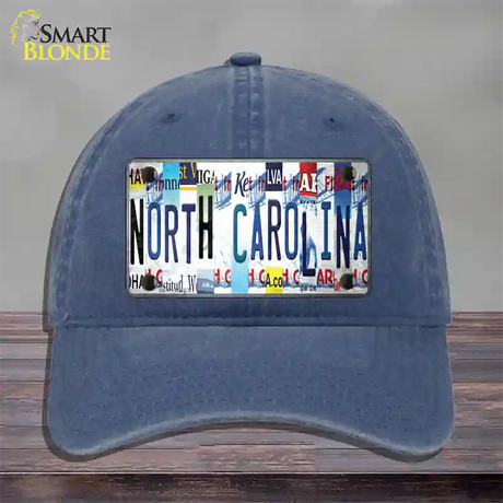 North Carolina Strip Art Novelty License Plate Hat Tag Unconstructed Cotton / Navy