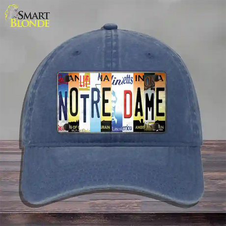 Notre Dame Strip Art Novelty License Plate Hat Tag Unconstructed Cotton / Navy