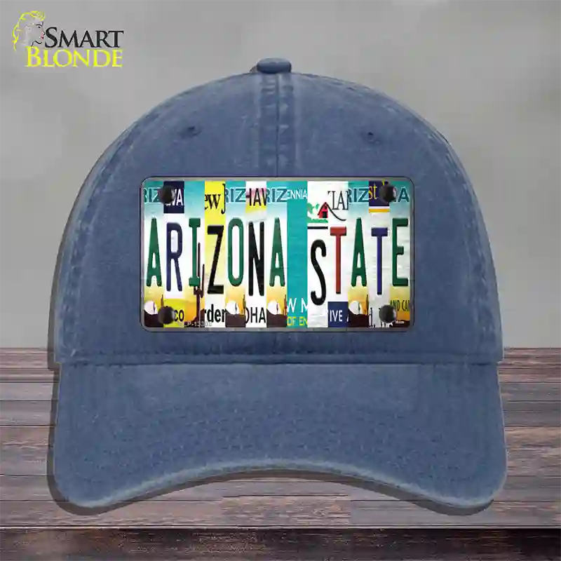 Arizona State Strip Art Novelty License Plate Hat Tag Unconstructed Cotton / Navy