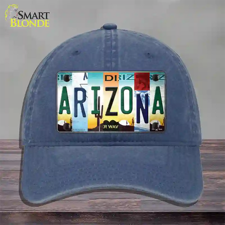 Arizona Strip Art Novelty License Plate Hat Tag Unconstructed Cotton / Navy