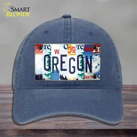 Oregon Strip Art Novelty License Plate Hat Tag Unconstructed Cotton / Navy