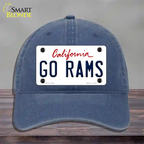 Go Rams Novelty License Plate Hat Tag Unconstructed Cotton / Navy