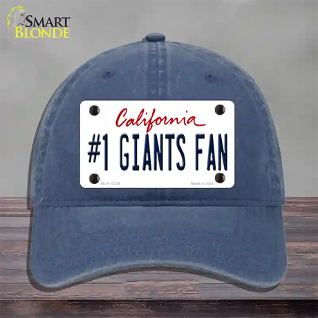 Number 1 Giants Fan Novelty License Plate Hat Tag Unconstructed Cotton / Navy