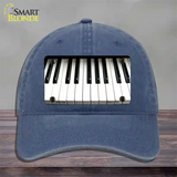 Piano Key board Novelty License Plate Hat Unconstructed Cotton / Navy