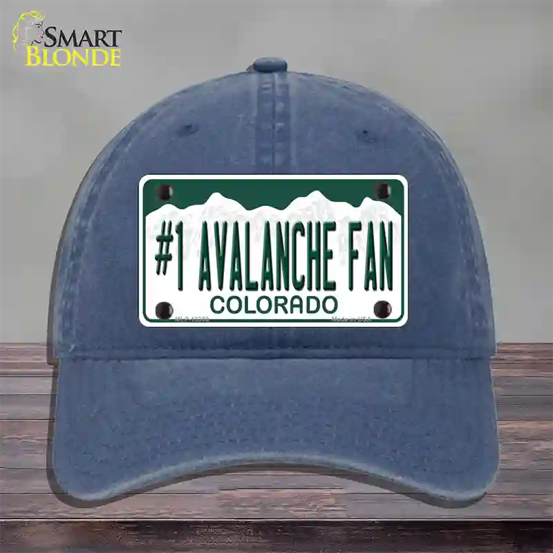 Number 1 Avalanche Fan Novelty License Plate Hat Tag Unconstructed Cotton / Navy