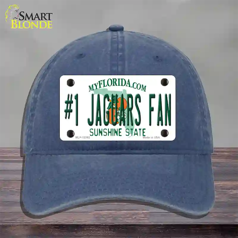 Number 1 Jaguars Fan Novelty License Plate Hat Tag Unconstructed Cotton / Navy