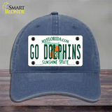 Go Dolphins Novelty License Plate Hat Tag Unconstructed Cotton / Navy