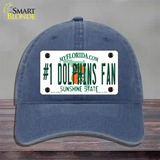 Number 1 Dolphins Fan Novelty License Plate Hat Tag Unconstructed Cotton / Navy