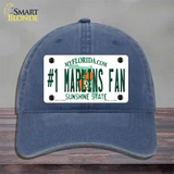 Number 1 Marlins Fan Novelty License Plate Hat Tag Unconstructed Cotton / Navy