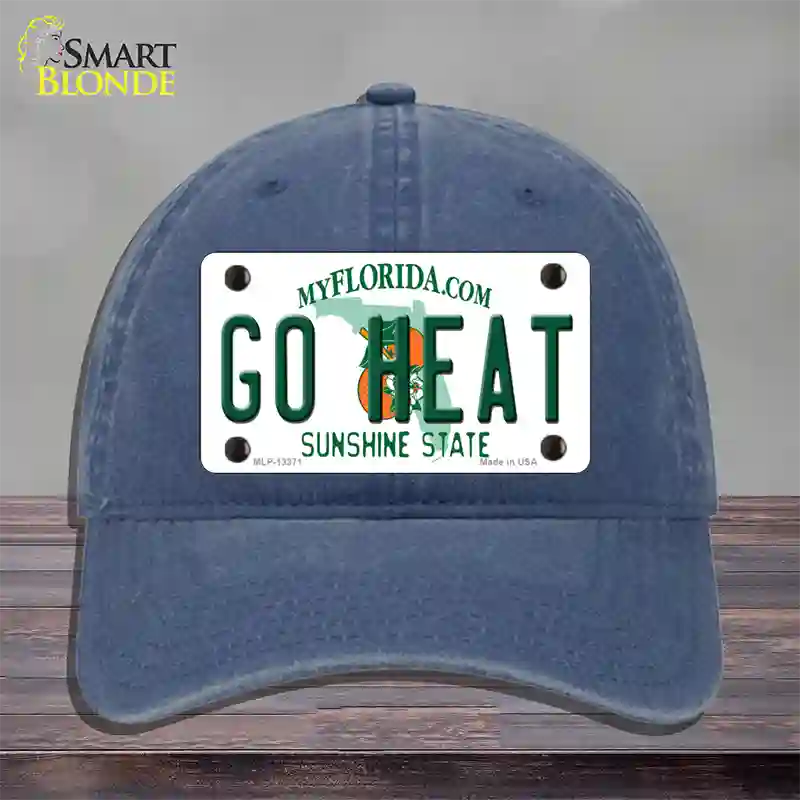 Go Heat Novelty License Plate Hat Tag Unconstructed Cotton / Navy