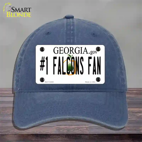 Number 1 Falcons Fan Novelty License Plate Hat Tag Unconstructed Cotton / Navy