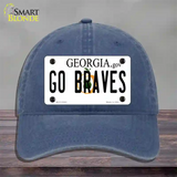 Go Braves Novelty License Plate Hat Tag Unconstructed Cotton / Navy