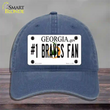 Number 1 Braves Fan Novelty License Plate Hat Tag Unconstructed Cotton / Navy