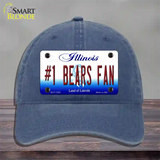 Number 1 Bears Fan Novelty License Plate Hat Tag Unconstructed Cotton / Navy