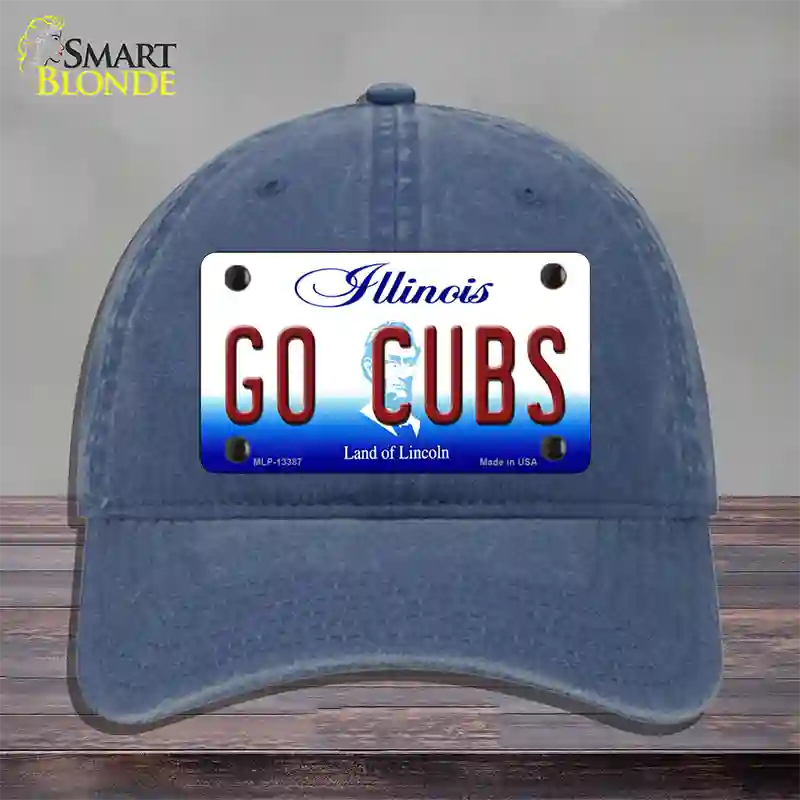 Go Cubs Novelty License Plate Hat Tag Unconstructed Cotton / Navy