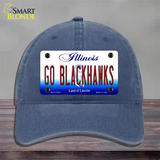 Go Blackhawks Novelty License Plate Hat Tag Unconstructed Cotton / Navy