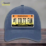 Number 1 Colts Fan Novelty License Plate Hat Tag Unconstructed Cotton / Navy