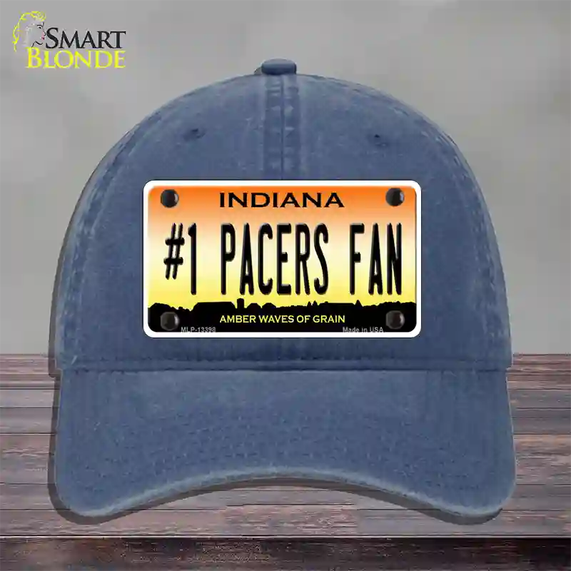 Number 1 Pacers Fan Novelty License Plate Hat Tag Unconstructed Cotton / Navy