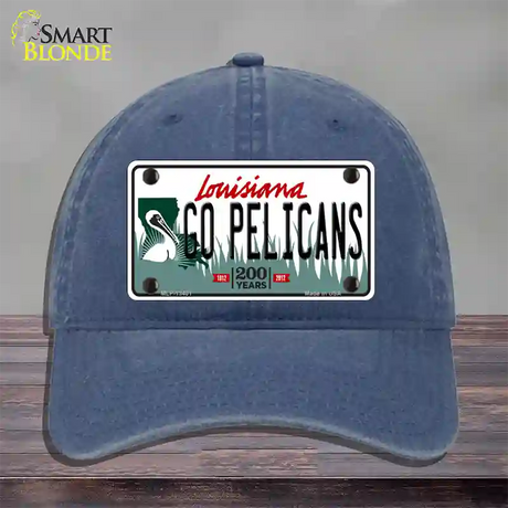 Go Pelicans Novelty License Plate Hat Tag Unconstructed Cotton / Navy