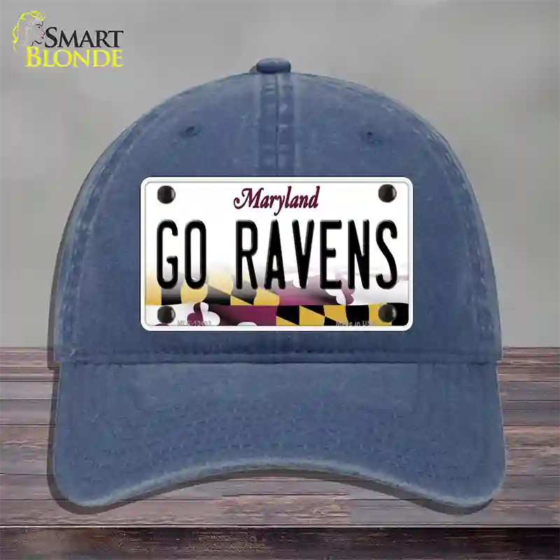 Go Ravens Novelty License Plate Hat Tag Unconstructed Cotton / Navy