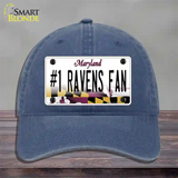 Number 1 Ravens Fan Novelty License Plate Hat Tag Unconstructed Cotton / Navy