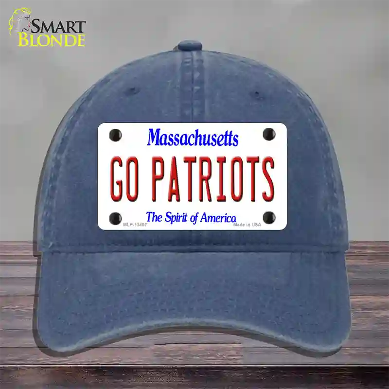 Go Patriots Novelty License Plate Hat Tag Unconstructed Cotton / Navy